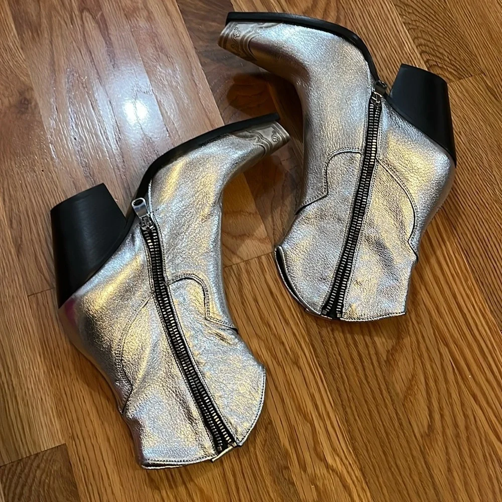 Free People Brayden Western Boot Pewter Size 8 NWT